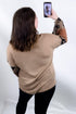 Colorblock Patchwork V-Neck Loose Sleeve Knit Top